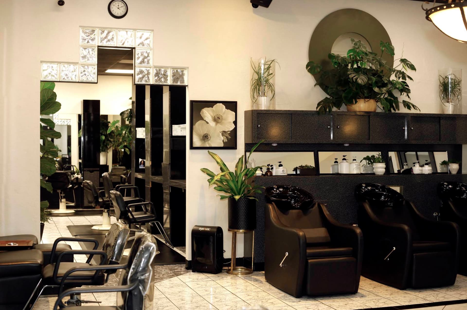 John Douglas Salon interior with styling stations